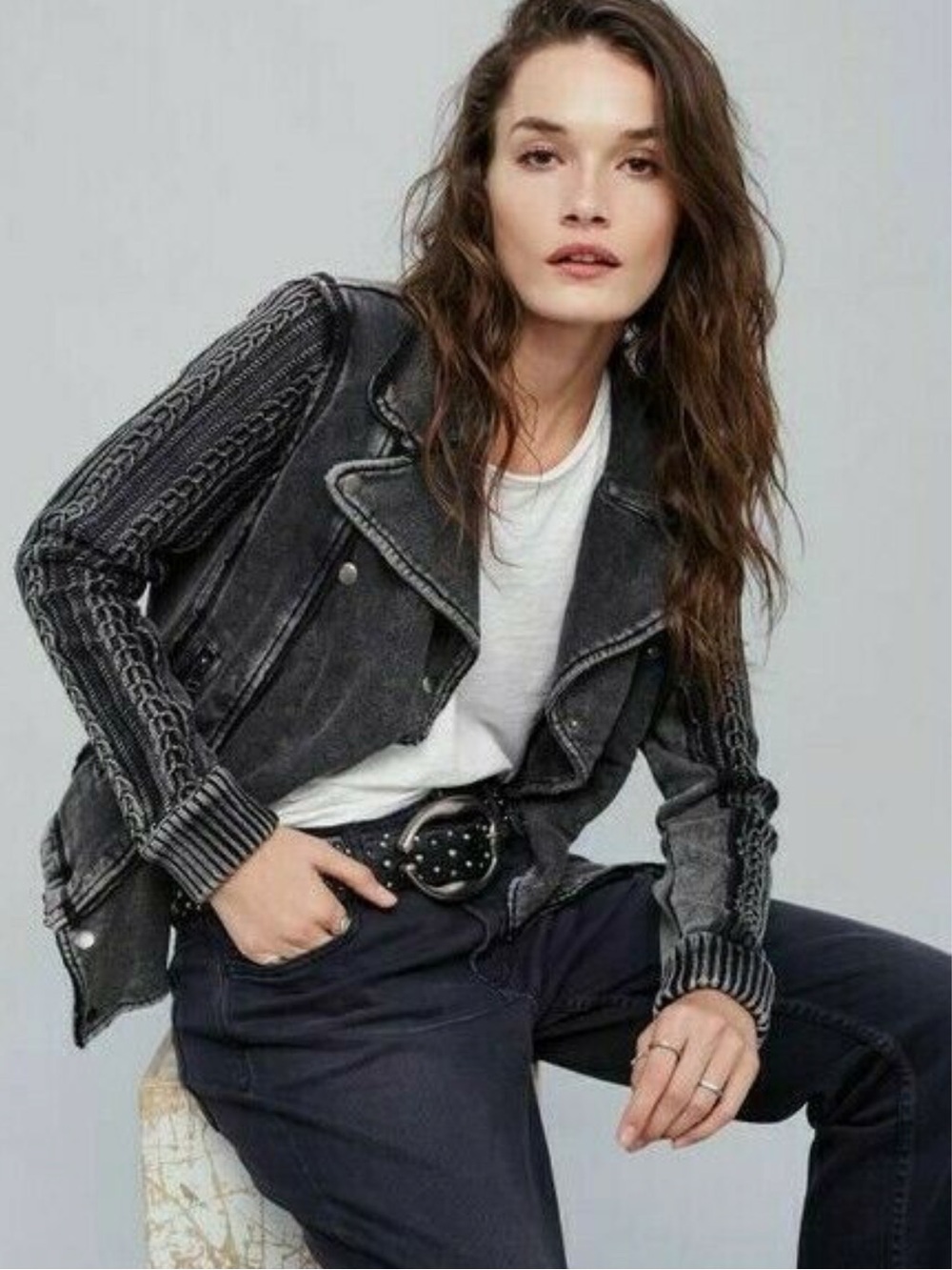 Free People Ruffle Moto
Sweater Jacket Size Small - Picture 2 of 10